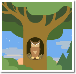 Owl in a habitat